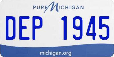 MI license plate DEP1945
