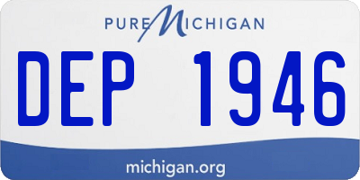 MI license plate DEP1946