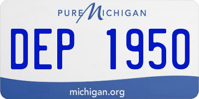 MI license plate DEP1950