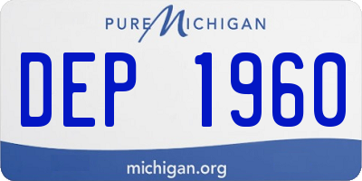 MI license plate DEP1960