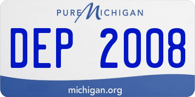 MI license plate DEP2008