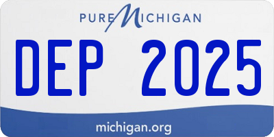 MI license plate DEP2025