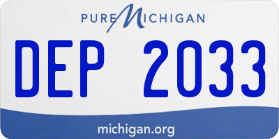 MI license plate DEP2033