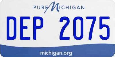 MI license plate DEP2075