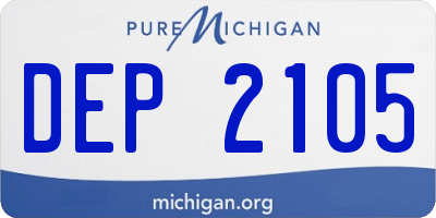 MI license plate DEP2105