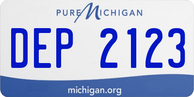 MI license plate DEP2123