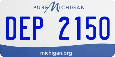 MI license plate DEP2150