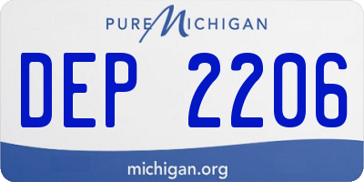 MI license plate DEP2206