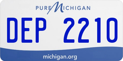 MI license plate DEP2210