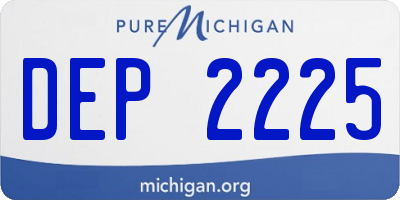 MI license plate DEP2225