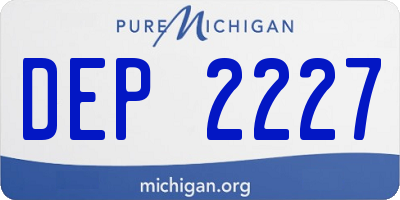 MI license plate DEP2227