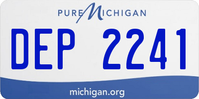 MI license plate DEP2241