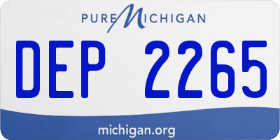 MI license plate DEP2265