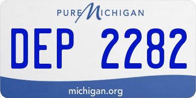 MI license plate DEP2282