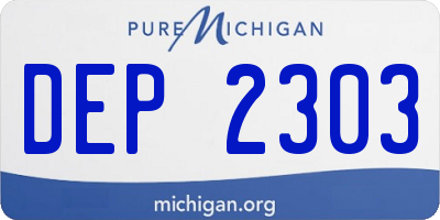 MI license plate DEP2303