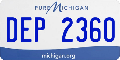 MI license plate DEP2360