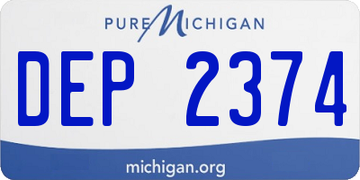 MI license plate DEP2374