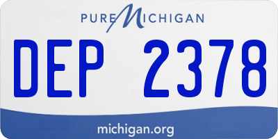 MI license plate DEP2378