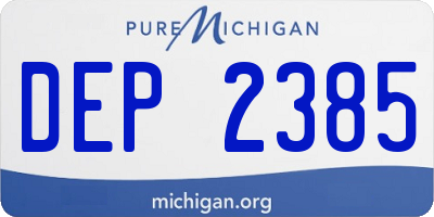 MI license plate DEP2385