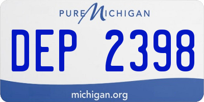 MI license plate DEP2398