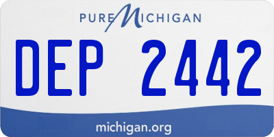 MI license plate DEP2442