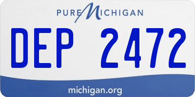 MI license plate DEP2472