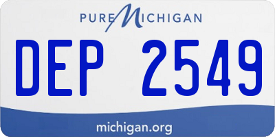 MI license plate DEP2549