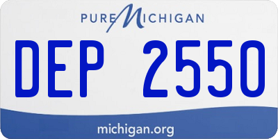 MI license plate DEP2550