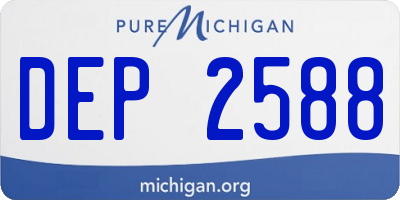 MI license plate DEP2588