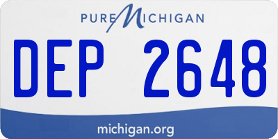 MI license plate DEP2648