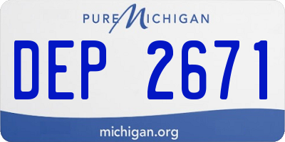 MI license plate DEP2671