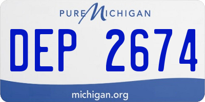 MI license plate DEP2674