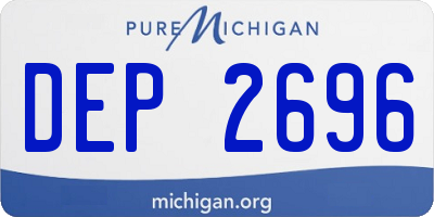 MI license plate DEP2696