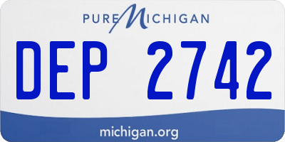 MI license plate DEP2742