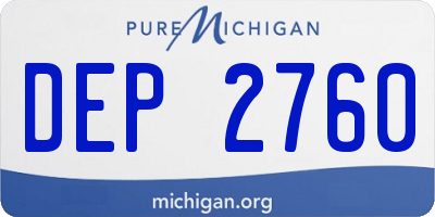 MI license plate DEP2760