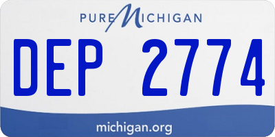 MI license plate DEP2774
