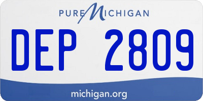 MI license plate DEP2809