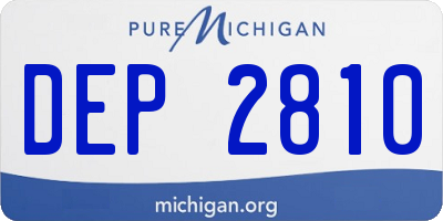 MI license plate DEP2810
