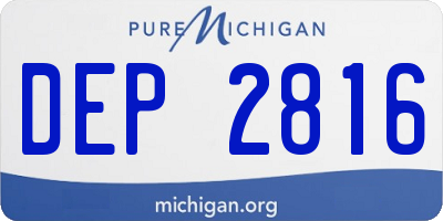 MI license plate DEP2816