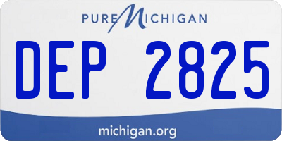 MI license plate DEP2825