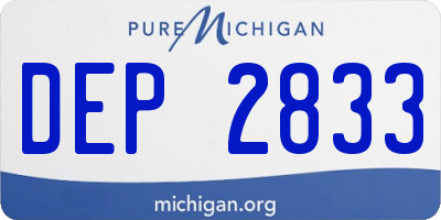 MI license plate DEP2833