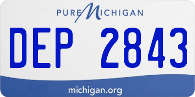 MI license plate DEP2843