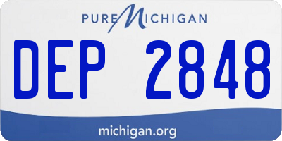 MI license plate DEP2848