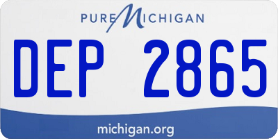 MI license plate DEP2865