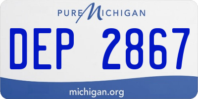 MI license plate DEP2867