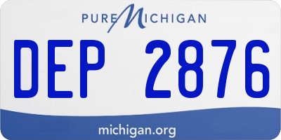MI license plate DEP2876