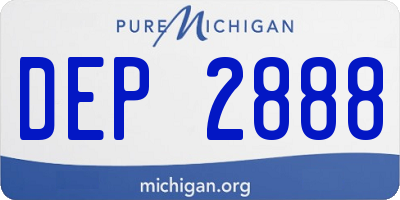 MI license plate DEP2888