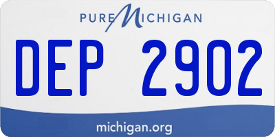 MI license plate DEP2902