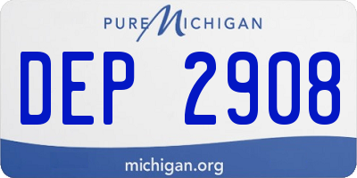 MI license plate DEP2908