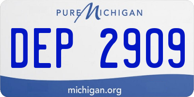 MI license plate DEP2909